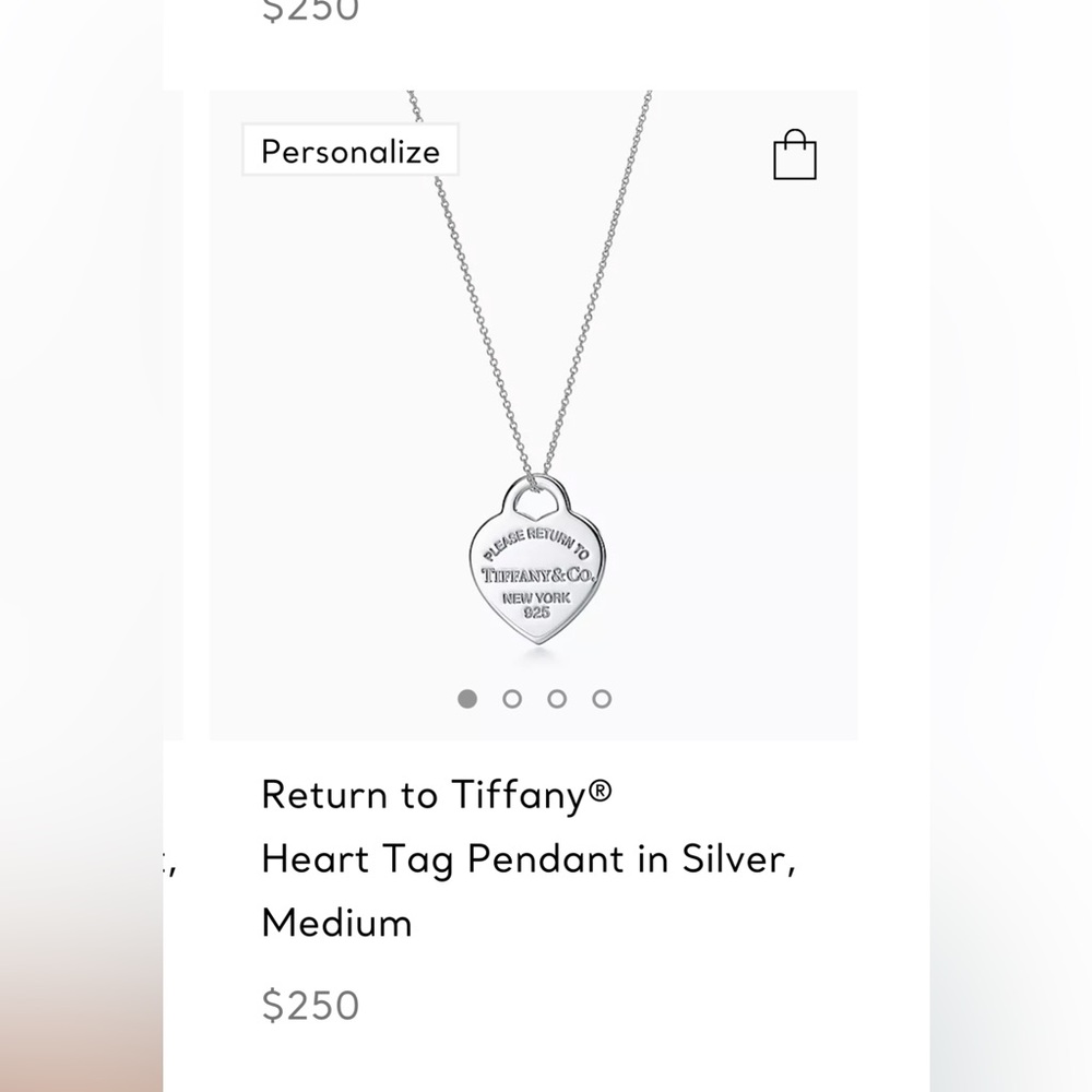 Return to Tiffany - Heart Tag Pendant in Silver on an 18” chain